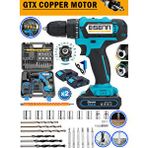 eısenn Eisenn Esr-1200m Xr-drive BLUE 12 V 1,5 Ah Çelik Şanzuman Bakır Sargılı Çift Akülü Şarjlı Matkap Vidalama+uç Set Hediyeli