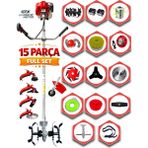 EISENN Eısenn German 15 Parça Full Set Fg Motor Yan Tipi Ot Çim Çalı Biçme Tırpanı Toprak Eşeleme Akrobat Çapa Aparatı
