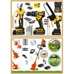 eısenn Eisenn Plus Gtx Ergonomic 4 Lü Bahçe Seti Bağ Budama Dal Makası + Zincirli Budama Testeresi + Darbeli Matkap 13 Mm + Akülü Tırpan
