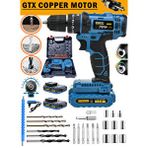 eısenn Eisenn Şarjlı Vidalama Matkap İki Kademeli Copper Gtx Series Yeni Nesil Blue Çift Akülü Uç Seti Hediyeli