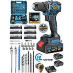 eısenn Eisenn W-EGS 013 Blue Yeni Nesil Fırçazsız Motor Darbeli Matkap Vidalama 21 V 4 AH + Set Hediyeli