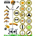Eısenn German F-801 Full Set 15 Pcs Yan Tipi Benzinli Tırpan + Toprak Eşeleme + Akrobat Çapa Roket Başlık