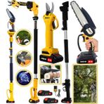 Eisenn German Yellow 3LÜ Set BL Fırçasız Motor Bağ Makası + Zincirli Otomatik Yağ Pompalı Budama Testeresi + Teleskopik Uzatma