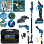 Eisenn Germany 2400 Vf 20 Ah 2 Blue Series Akülü Bağ Budama Ağaç Dal Kesme Makası + 2.7 mt Teleskop Hediyeli