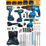Eisenn Germany Akülü 5 Li Set E-05M Şarjlı Matkap + Kırıcı Delici + Somun Sıkma + Taşlama + Boru Kaynak Makinesi Taşıma Çantalı