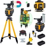 Eisenn Germany Kumandalı Mıknatıslı 12 Köşe Artı Lazer Terazi Distomat Yeşil Çizgi 2 Akülü 360 Derece + 1.5 mt Tripod Ayak 40 mt Menzil