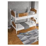 Ejder metal Metal Ahşaplı Ranza Beyaz-ceviz Renk (yataksız) Ejdr563