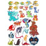 Ejderha Dragon Sticker Set 24 Parça Telefon, Tablet, Defter, Laptop Sticker