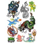 Ejderha Dragon Sticker Set-5 10 Parça Telefon, Tablet, Defter, Laptop Sticker