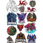 Ejderha Sticker Set 6 12 Parça Telefon, Tablet, Defter, Laptop Sticker