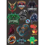 Ejderhalar Sticker Set 11 14 Parça Telefon, Tablet, Defter, Laptop Sticker