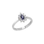 Ejed Diamond PIR1556 0.08 Karat Pırlantalı Damla Safir Kadın Yüzük