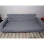ejmel jakar koltuk örtüsü çekyat kılıfı kanepe örtüsü 3lü esnek lastikli çizgili desen - 180 x 230 cm - Antrasit