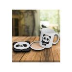 Ejoya 101851 Kişiye Özel Şirin Panda Tasarım Kupa Bardak Ahşap Bardak Altlığı