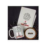 Ejoya 81426 Kişiye Özel Hemşire Tasarım Defter Kupa ve Bardak Altlığı Hediye Seti