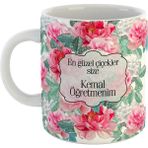 Ejoya Kişiye Özel En Güzel Çiçekler Size Temalı Kupa Bardak 80629 - Pembe