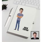 Ejoya Kişiye Özel Karikatür Tasarım Defter Kalem Seti 91332