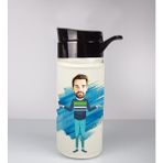 Ejoya Kişiye Özel Karikatür Tasarım Özel Koruma Kılıflı Cam Matara 95960