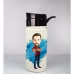 EJOYA Kişiye Özel Karikatür Tasarım Özel Koruma Kılıflı Cam Matara 95980