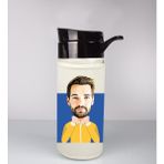 Ejoya Kişiye Özel Karikatür Tasarım Özel Koruma Kılıflı Cam Matara 96001
