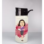Ejoya Kişiye Özel Karikatür Tasarım Özel Koruma Kılıflı Cam Matara 96005
