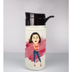 Ejoya Kişiye Özel Karikatür Tasarım Özel Koruma Kılıflı Cam Matara 96043