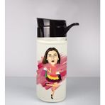 Ejoya Kişiye Özel Karikatür Tasarım Özel Koruma Kılıflı Cam Matara 96046