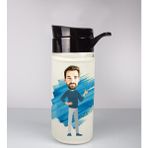 Ejoya Kişiye Özel Karikatür Tasarım Özel Koruma Kılıflı Cam Matara 96078