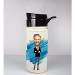 Ejoya Kişiye Özel Karikatür Tasarım Özel Koruma Kılıflı Cam Matara 96113