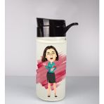 Ejoya Kişiye Özel Karikatür Tasarım Özel Koruma Kılıflı Cam Matara 96122