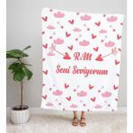 Ejoya Sevgililer Gününe Özel Harfli Tv Battaniyesi 93733 - 100 x 150 cm - Pembe