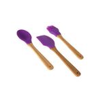 Ek-Home 3lü Bambu Saplı Silikon Kaşık -Spatula-Fırça Mutfak Seti