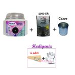 Ekamix Sir Ağda Makinesi+ Vivet Granül Siyah Ağda 1000gr +Cezve