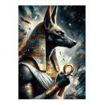 Ekart Anubis Ve Ankh Model Ahşap Tablo 35 cm x 50 cm