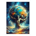 Ekart Atlas Ve Dünya Dekoratif ahşap Tablo 35 cm x 50 cm