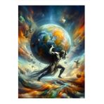 Ekart Atlas Ve Dünya Tasarım Ahşap Tablo 50 cm x 70 cm