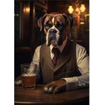 Ekart Bar Masasında Köpek Mdf Tablo 35 cm x 50 cm