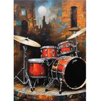 Ekart Bateri Seti Art Mdf Poster 35 cm x 50 cm