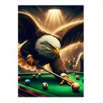 Ekart Bilardo Oynayan Kartal Hediyelik Mdf Tablo 35 cm x 50 cm