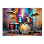 Ekart Davul Bateri Hediyelik Ahşap Tablo 50 cm x 70 cm