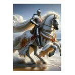 Ekart İngiliz Şovalyesi Ve Beyaz Atı Desenli Mdf Tablo 25 cm x 35 cm