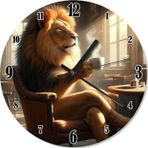 Ekart Kahve İçen Aslan Desenli Duvar Saati