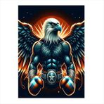 Ekart Kanatlı Boksör Kartal Tasarım Mdf Tablo 50 cm x 70 cm