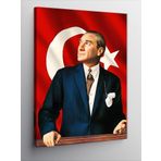 Ekart Kanvas Tablo Atatürk Ve Türk Bayrağı