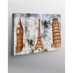 Ekart Kanvas Tablo Eyfel Pisa Ve Big Ben Kulesi