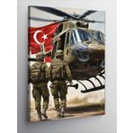 Ekart Kanvas Tablo Helikoptere Binen Türk Askerleri
