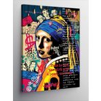 Ekart Kanvas Tablo Inci Küpeli Kız Pop Art