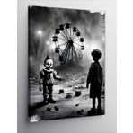 Ekart Kanvas Tablo Korkunç Palyaço Ve Yıkık Lunapark