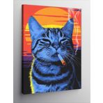Ekart Kanvas Tablo Mavi Kedi