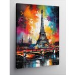Ekart Kanvas Tablo Paris Eyfel Kulesi Renkli